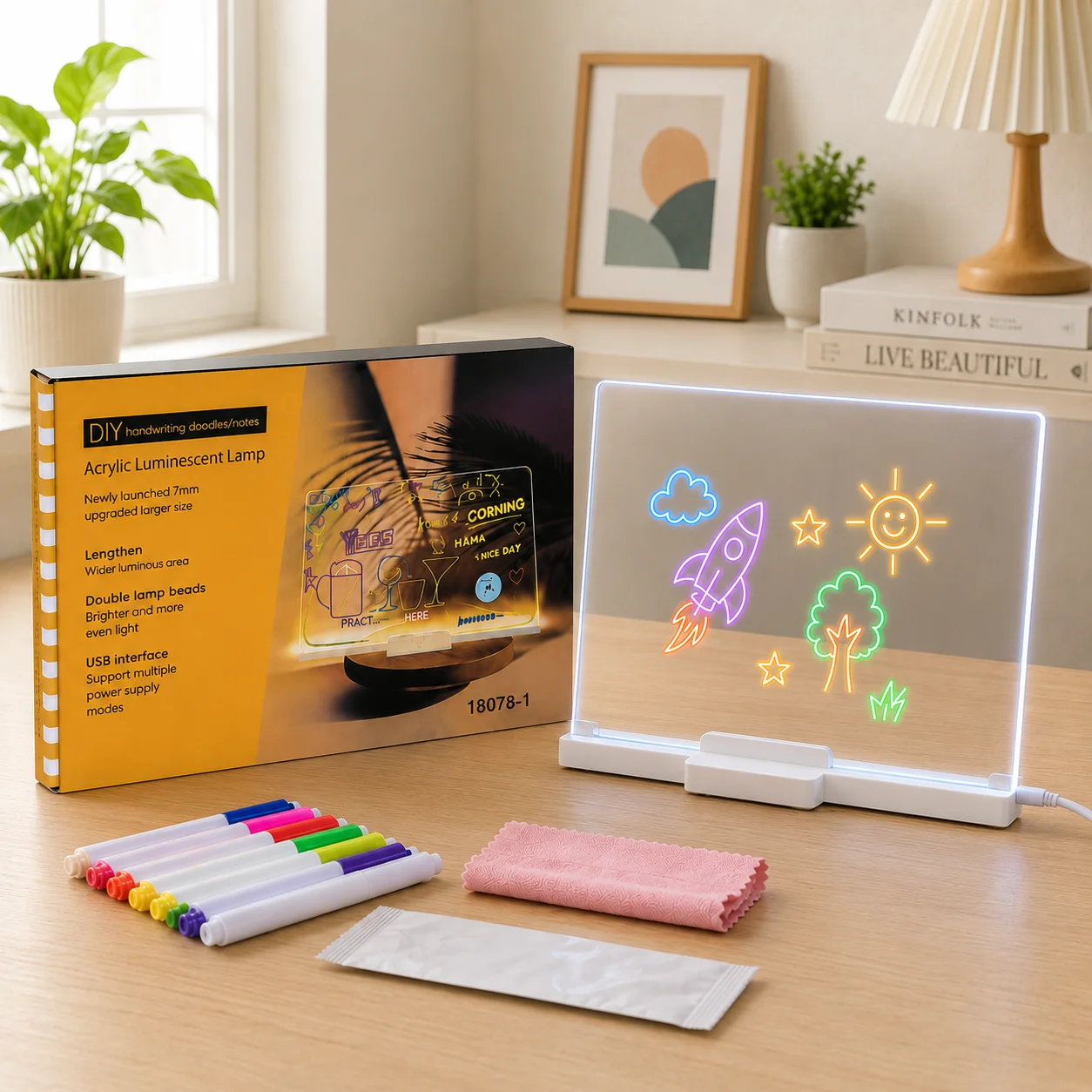 3D Magic Drawing Pad – LED গ্লোয়িং রাইটিং বোর্ড ফর কিডস