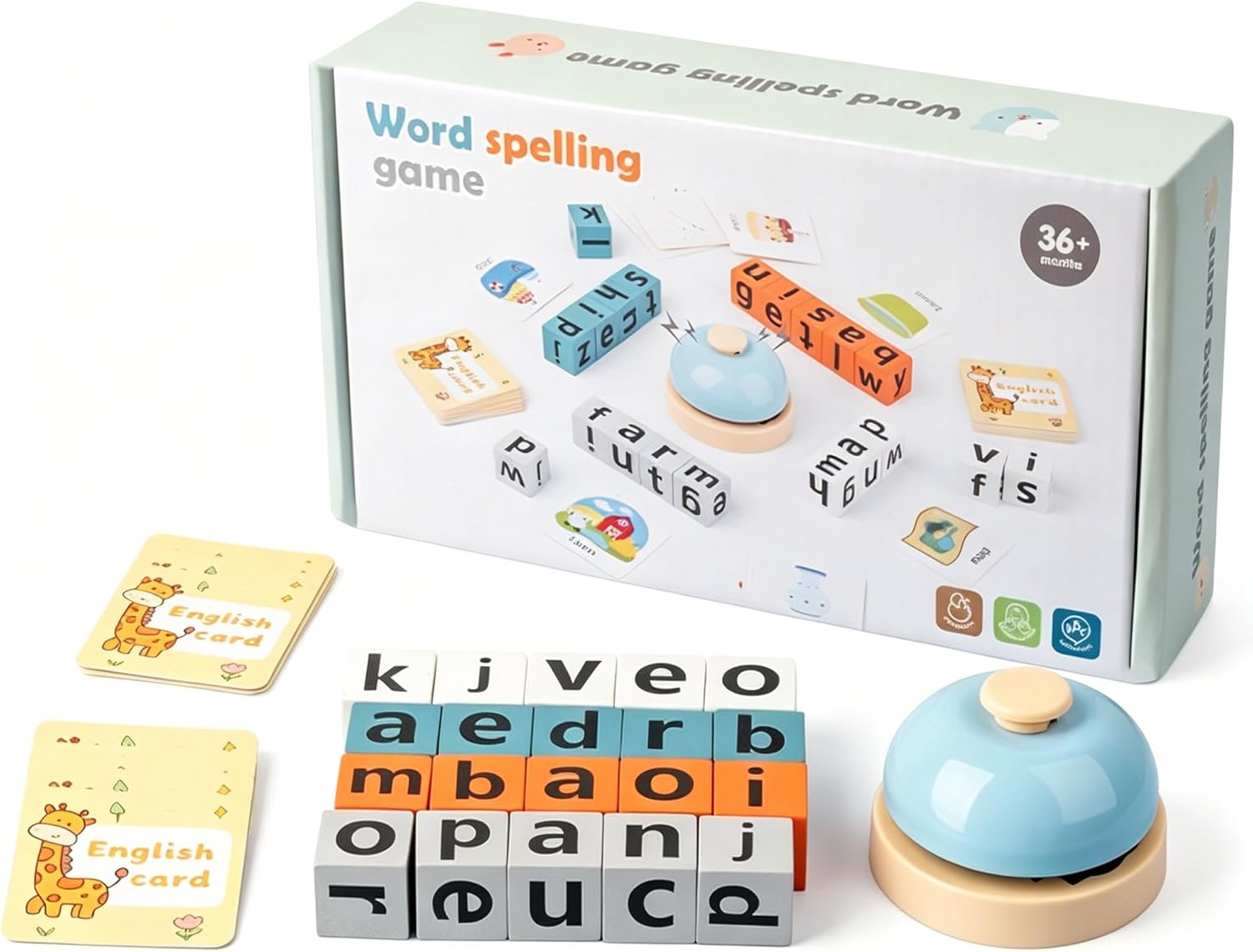 Word Spelling Blocks with Bell 🔔