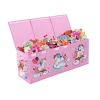 Extra Large Toy Box with Mesh Pocket and Handles, Collapsible Storage Chest for Girls