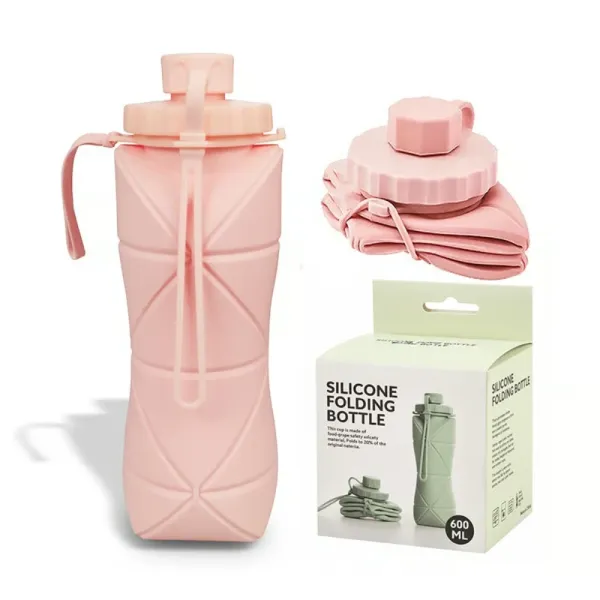 Portable Folding Silicone Water Bottle 600ml